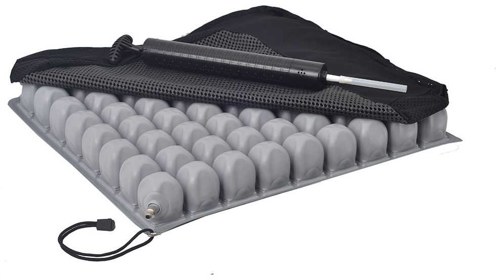 Cojin antiescaras de flotacion de aire, perfil de 6 cm, con su funda de malla y la bomba de inflado
